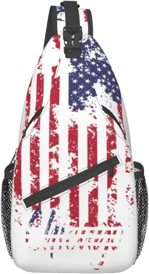 ASYG Chicago Sling Bag Chicago Flag Crossbody Chest Daypack Casual Backpack Chicago Shoulder Bag Flag Hiking Bag