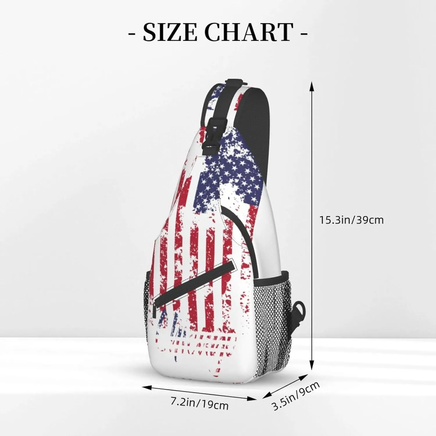ASYG Chicago Sling Bag Chicago Flag Crossbody Chest Daypack Casual Backpack Chicago Shoulder Bag Flag Hiking Bag
