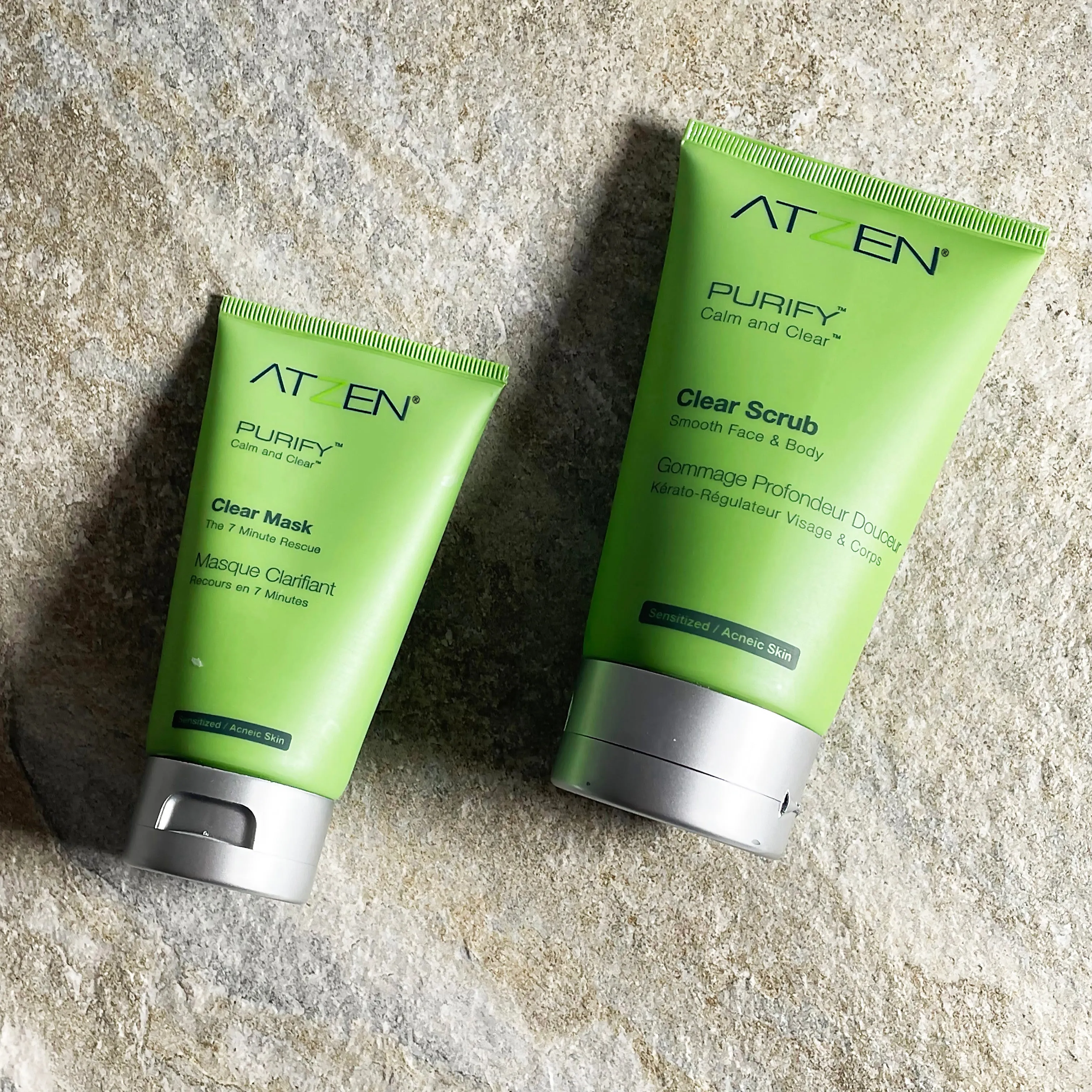 ATZEN® PURIFY™ - Calm and Clear™ - Clear Scrub and Mask / Retail Starter Bundle Includes (3) PURIFY Clear Scrub & (3) PURIFY Clear Mask