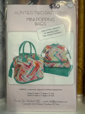 Aunties Two Patterns- Mini Poppins Bags