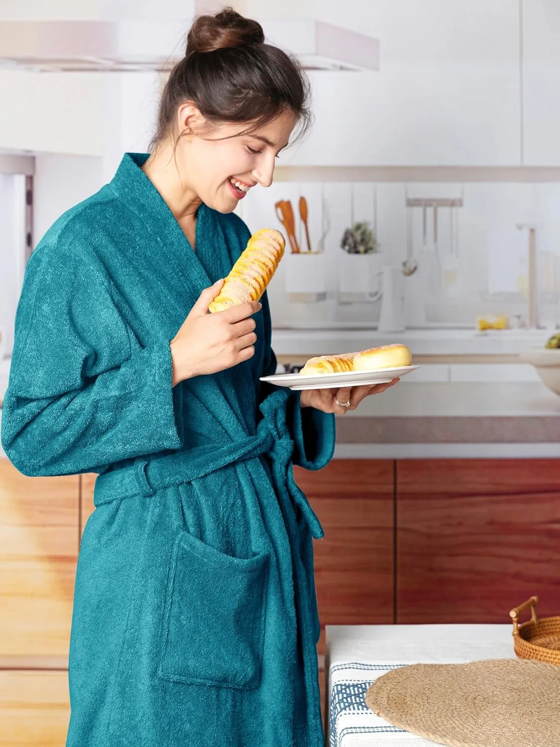 AW BRIDAL 2Pcs Couple Terry Cloth Robes 100% Cotton Hooded Spa Robe for Women Men Wedding Anniversary Engagement Gifts