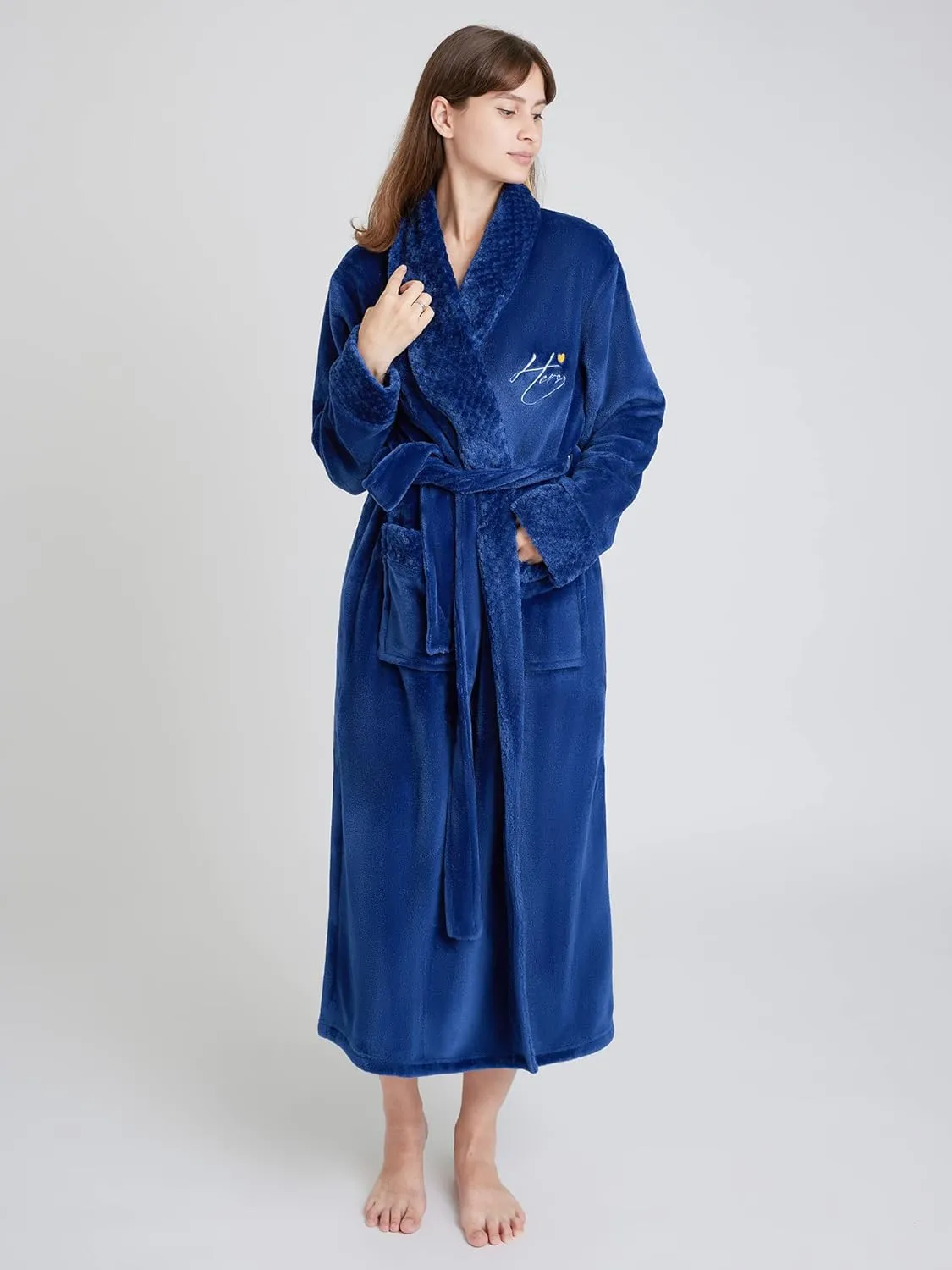 AW BRIDAL Couples Gifts His and Hers Robes Embroidered Spa Robes Wedding Engagement Gifts for Couples