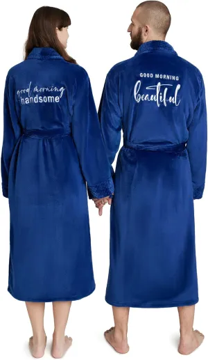 AW BRIDAL Couples Gifts His and Hers Robes Embroidered Spa Robes Wedding Engagement Gifts for Couples