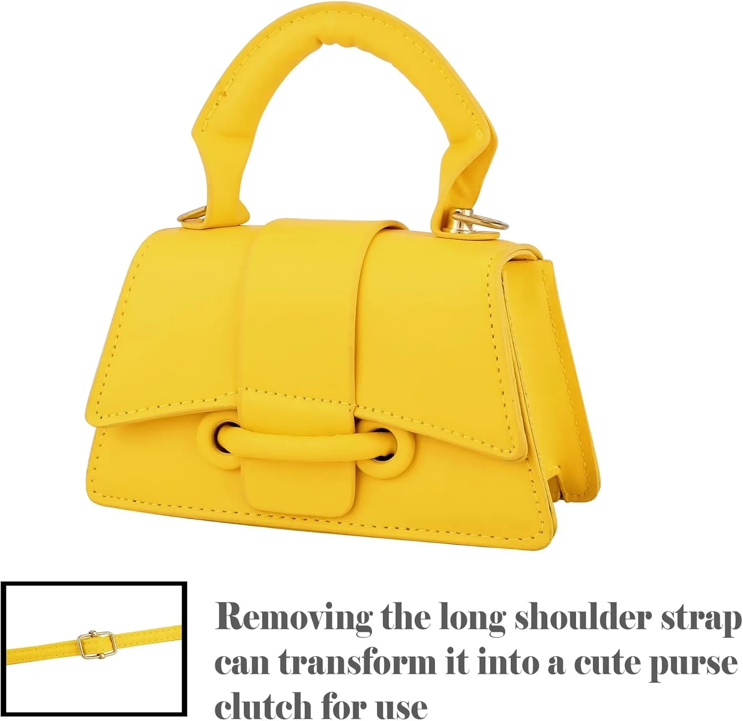 Ayliss Mini Crossbody Handbag Women's Purse Clutch Cute Mini Trendy Bag Top Handle PU Leather Shoulder Bag
