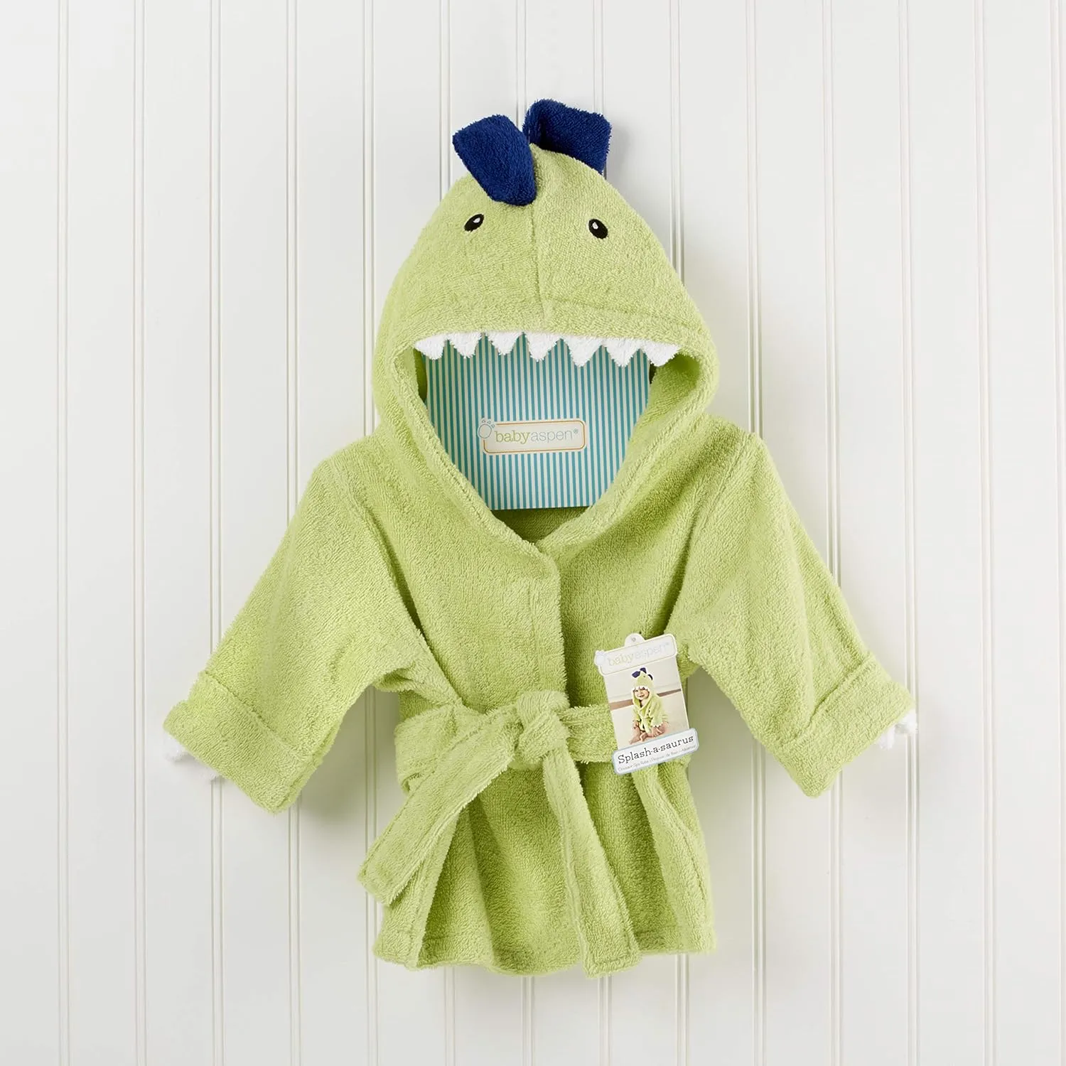 Baby Aspen "Splash-a-Saurus Dinosaur Hooded Towel Robe, 0-9 Months