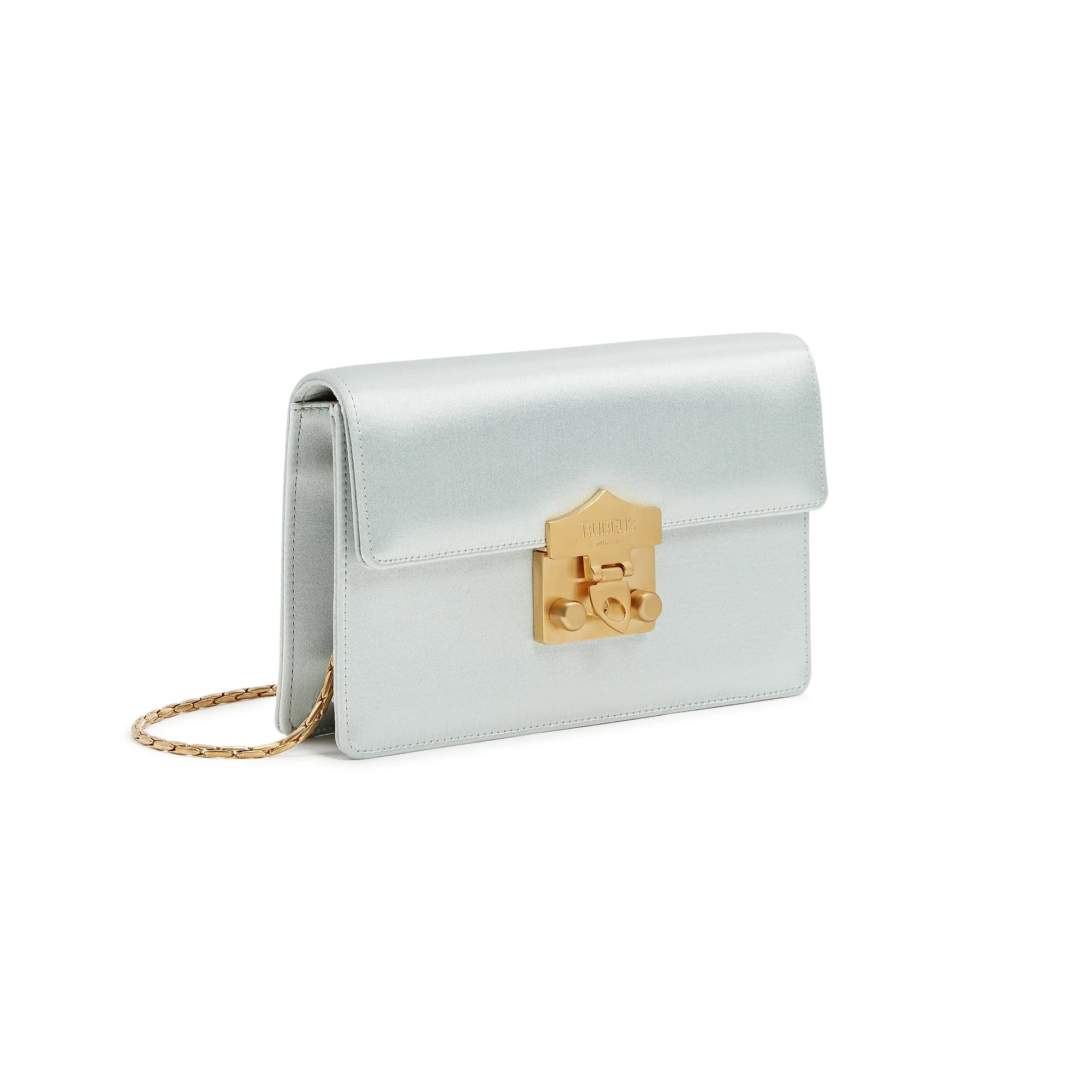 Baby Blue Satin Flash Wallet Clutch