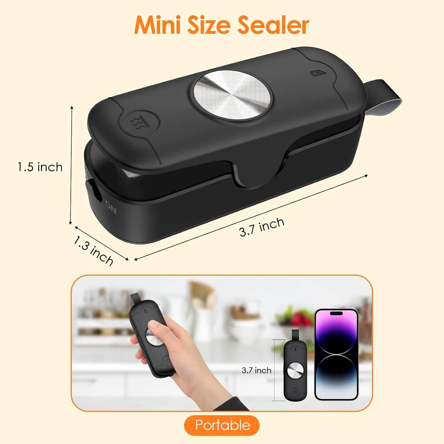 Bag Sealer, 2 in 1 Mini Bag Sealer Heat Seal and Cutter, Portable Chip Bag Sealer Heat Sealer Bag Resealer for Snacks Candies Plastic Bag Food Storage (Batteries Included)