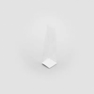 Bag Tek Clear Plastic Gusset Bag - Flat Bottom, Paper Insert, Heat Sealable - 2" x 2" x 8 1/4" - 100 count box