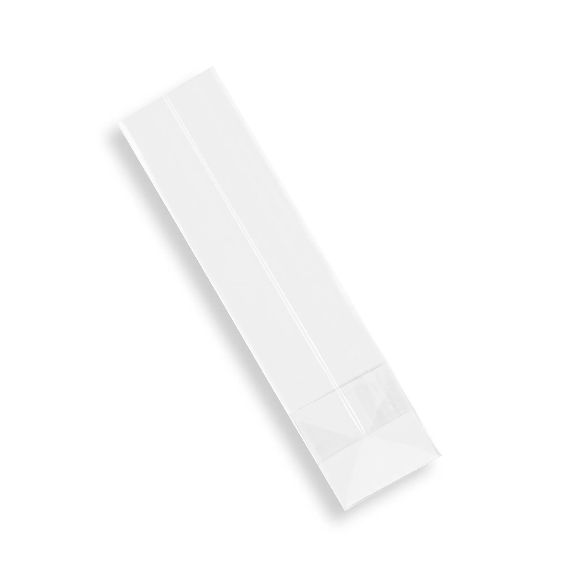 Bag Tek Clear Plastic Gusset Bag - Flat Bottom, Paper Insert, Heat Sealable - 2" x 2" x 8 1/4" - 100 count box