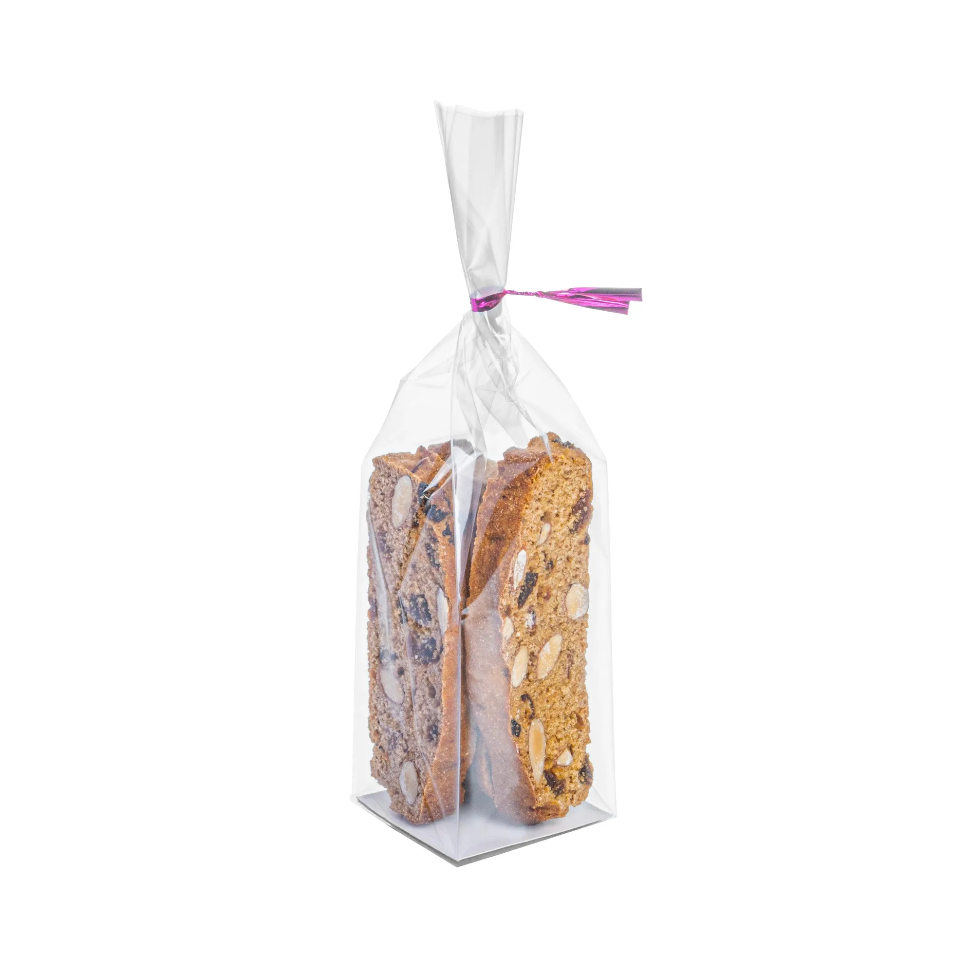 Bag Tek Clear Plastic Gusset Bag - Flat Bottom, Paper Insert, Heat Sealable - 2" x 2" x 8 1/4" - 100 count box