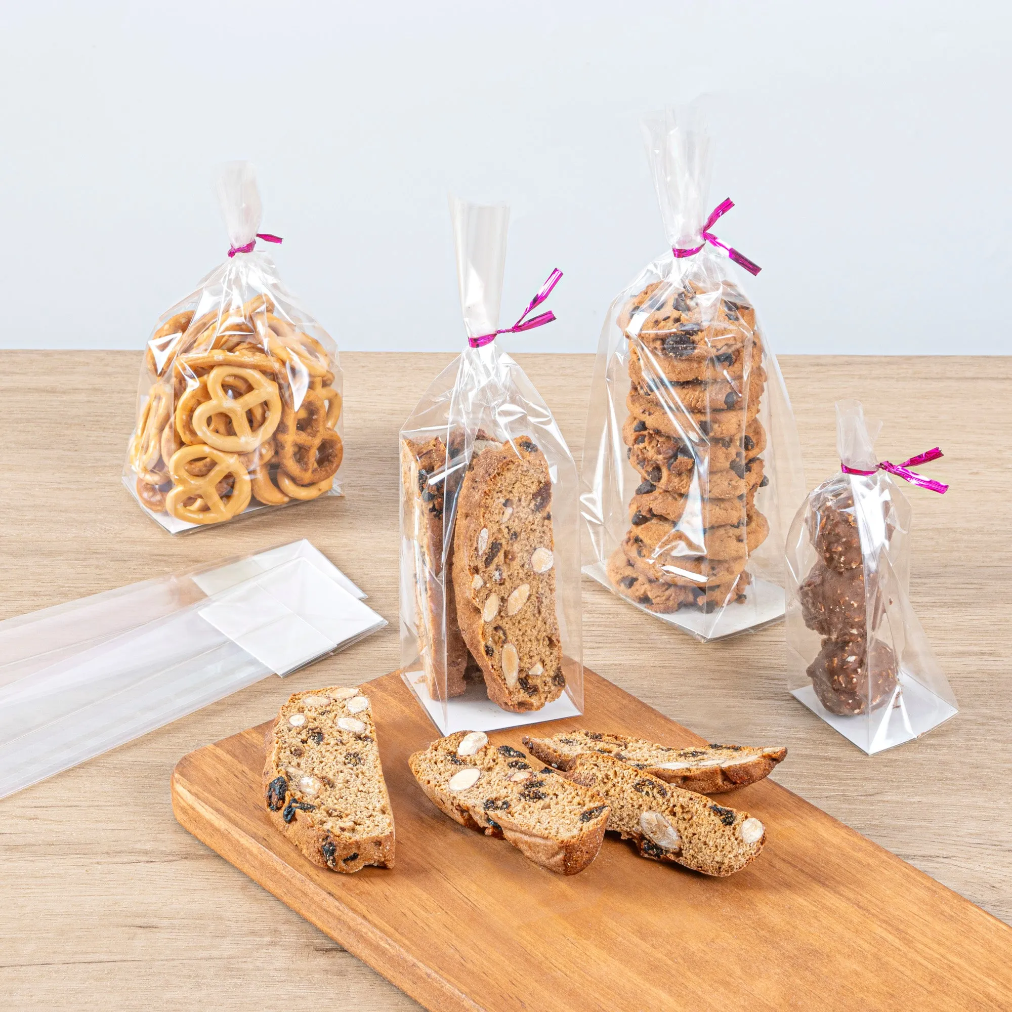 Bag Tek Clear Plastic Gusset Bag - Flat Bottom, Paper Insert, Heat Sealable - 2" x 2" x 8 1/4" - 100 count box