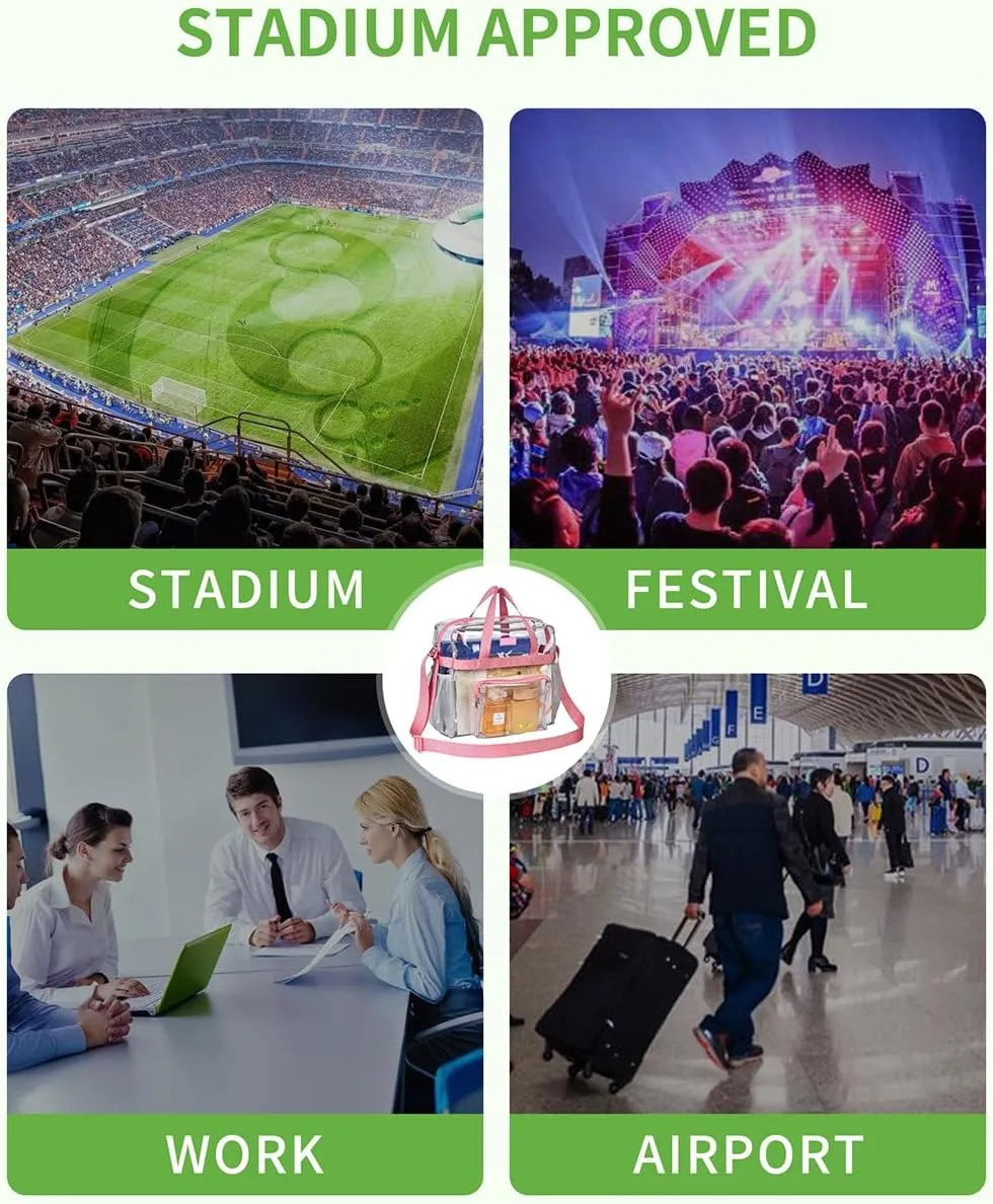 Bagenius Clear Bag Stadium Approved 12×6×12 Clear bag for Stadium Events Sports Concert Festival Work