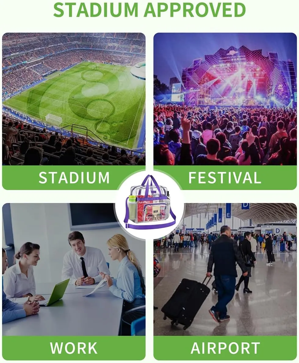 Bagenius Clear Bag Stadium Approved 12×6×12 Clear bag for Stadium Events Sports Concert Festival Work