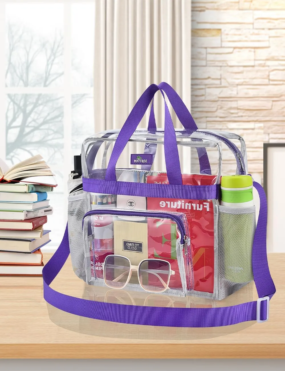 Bagenius Clear Bag Stadium Approved 12×6×12 Clear bag for Stadium Events Sports Concert Festival Work