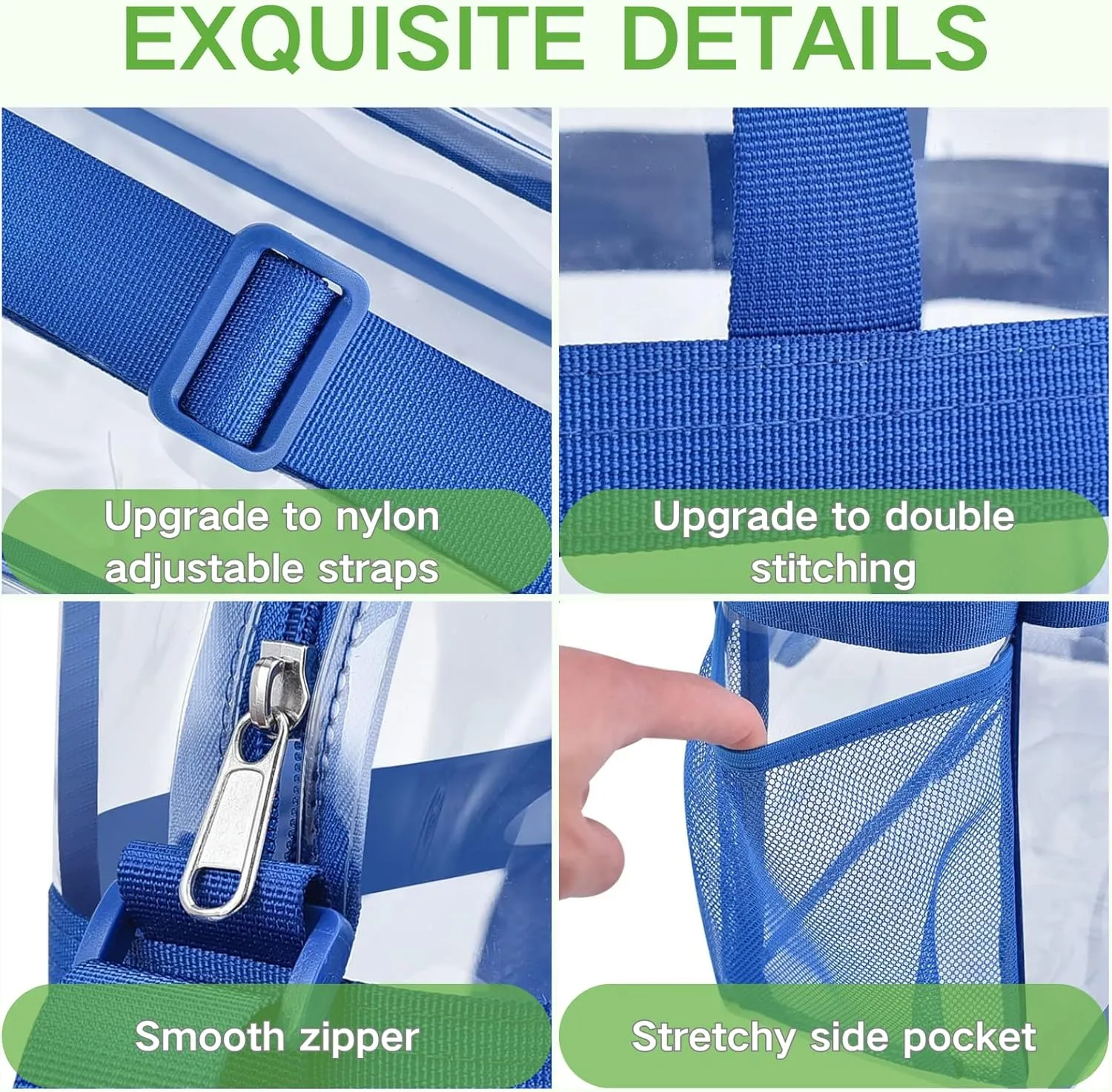 Bagenius Clear Bag Stadium Approved 12×6×12 Clear bag for Stadium Events Sports Concert Festival Work