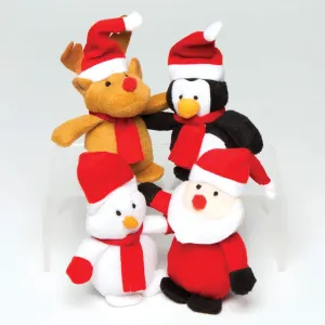 Baker Ross - Mini Stuffed Christmas Plush Dolls - A Soft Toy, Perfect for Kids Stocking Stuffers and Surprise Bags (4 Pack) (AC252)