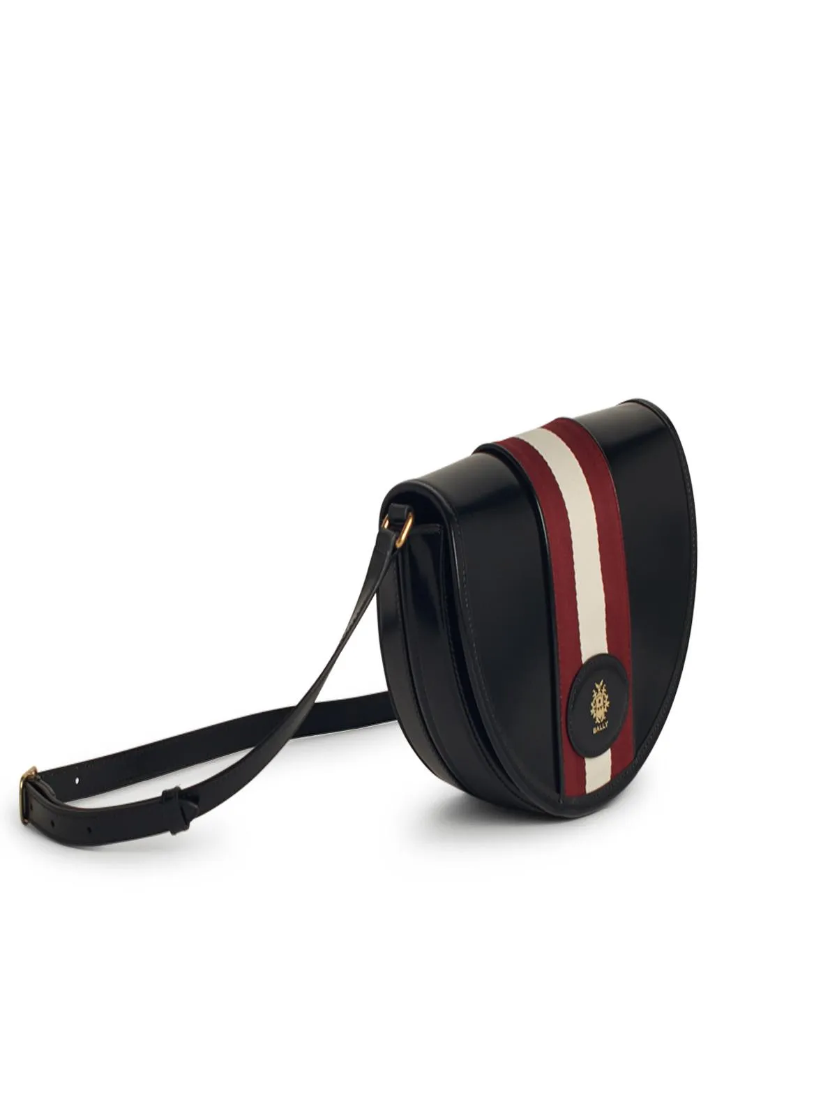 Bally 'Beckett' Black Lear Crossbody Bag