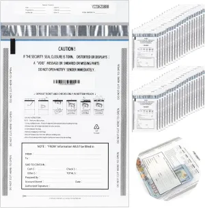 Bank deposit bags plastic,Money bag for cash,Bank bag,Cash register bags 9 x 12 Inch (Clear, 100 Pack)
