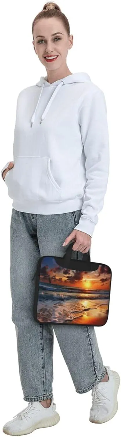 Beach Sunrise Laptop Tote Bag for Men Women Laptop Sleeve Shoulder Briefcase Messenger Computer Bag