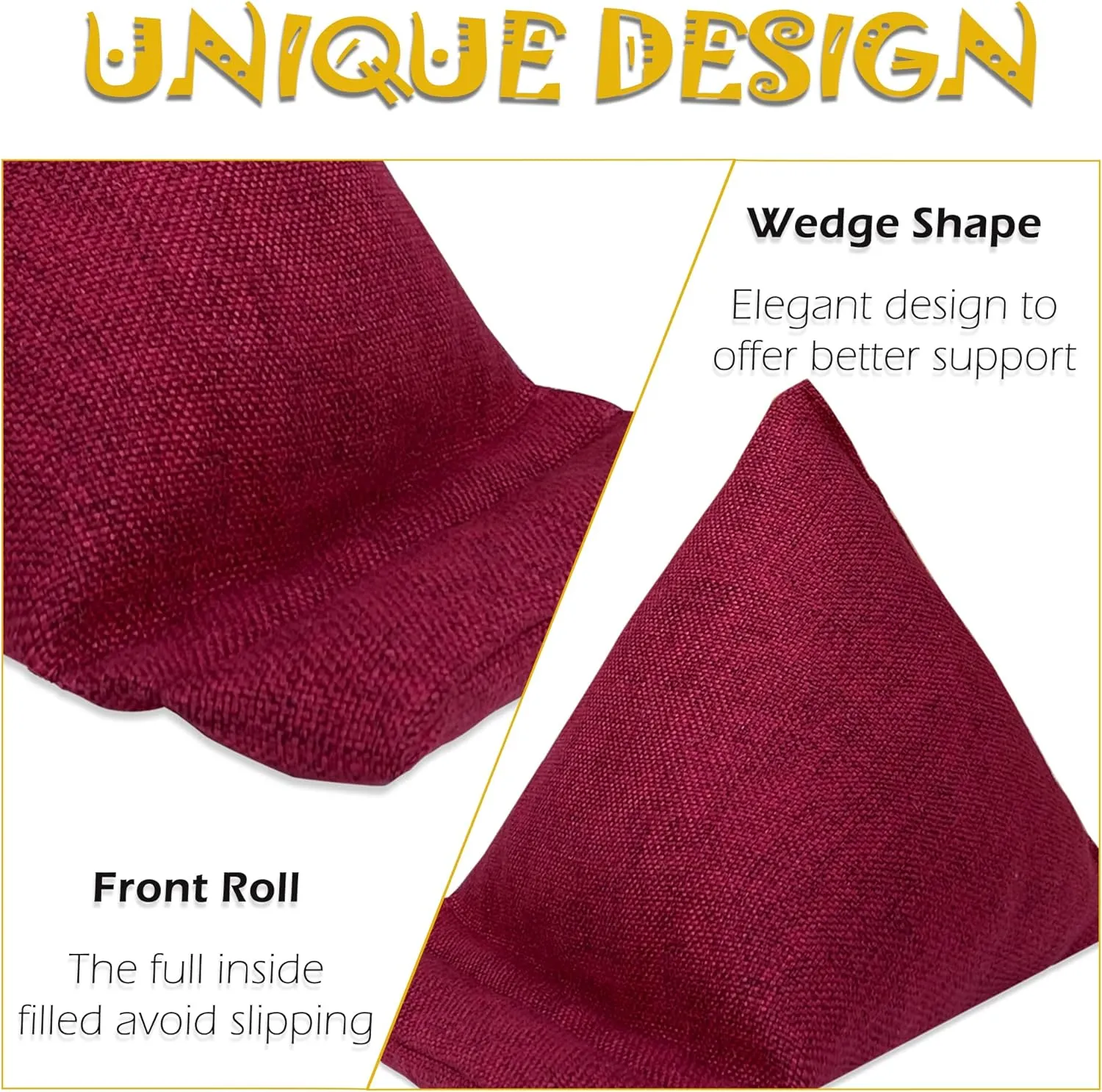 Bean Pillow Cushion Bags, Cell Phone Holder for Desk Soft Fabric Phone and Tablet Stand for Bed/Bedsides, Flexible Mobile Mount Universal Fit, Red