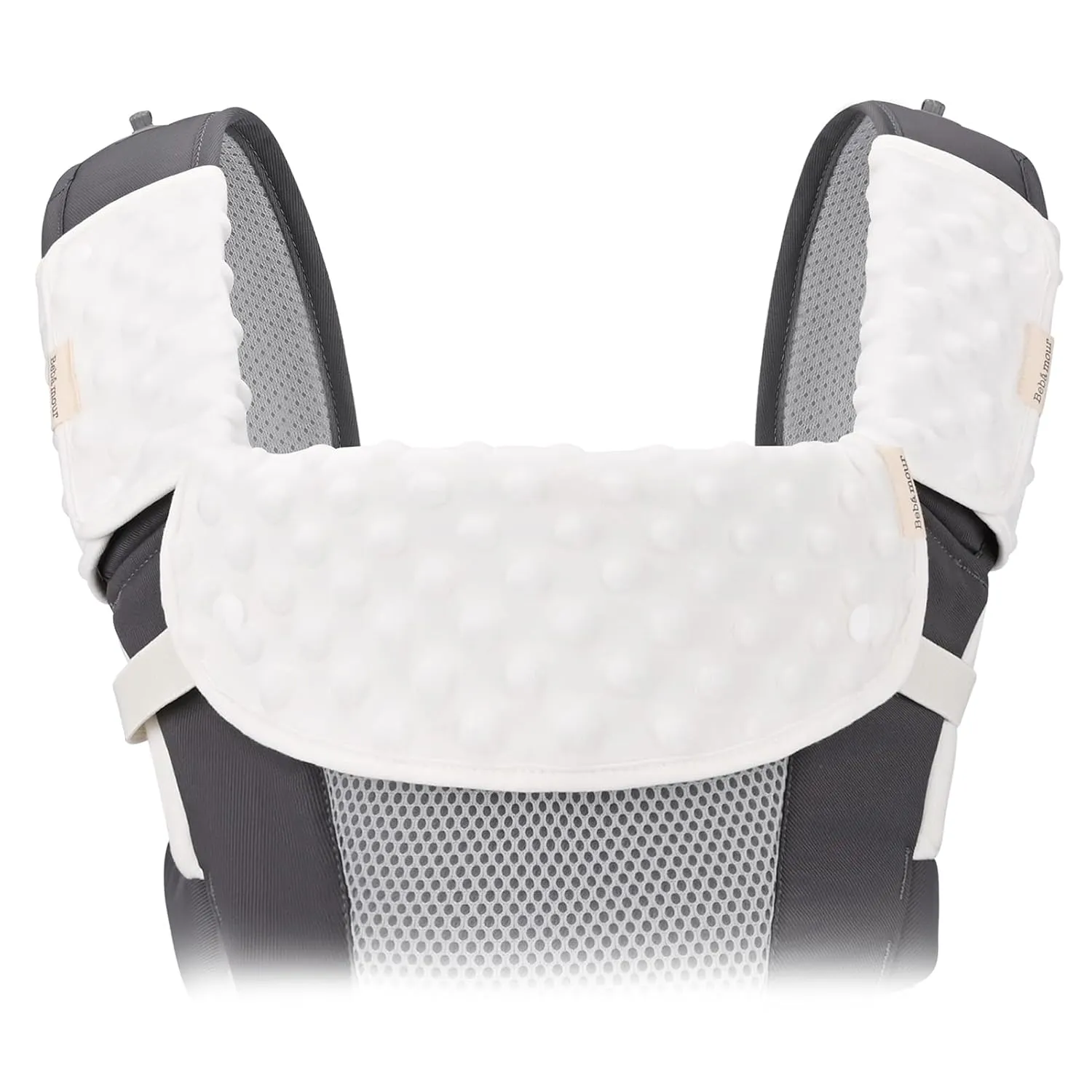 Bebamour Drool and Teething Reversible Cotton Pad for All Carry Positions Baby Carrier White Drool Bib for Boys & Girls(Strawberry)