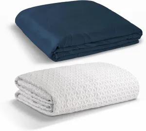 Bedgear Cooling Blanket Queen & Ver-Tex Mattress Protector Bundle – Dual-Sided Cooling Blanket & Waterproof Mattress Cover for Hot Sleepers – Lightweight, Hypoallergenic, All-Season Comfort