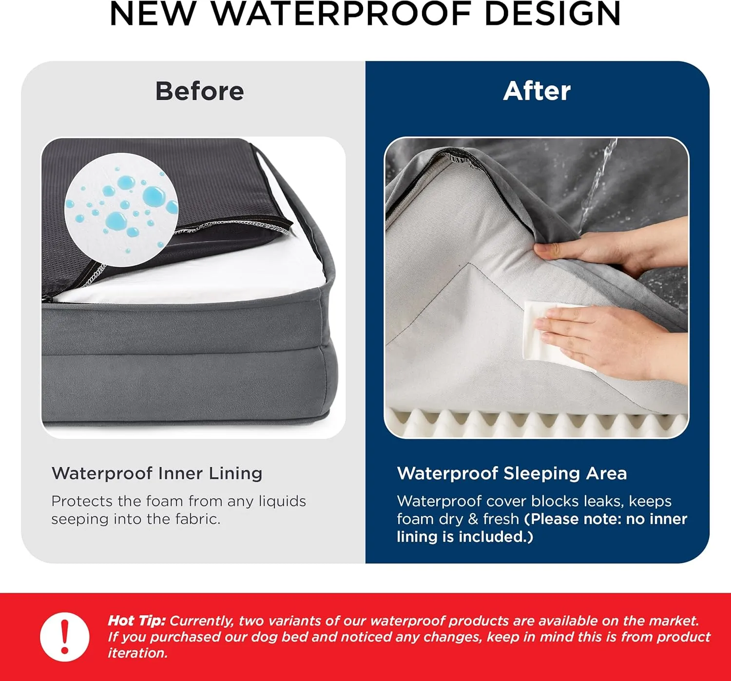 Bedsure Orthopedic Dog Bed for Large Dogs - Big Washable Dog Sofa Beds Large, Supportive Foam Pet Couch Bed with Removable Washable Cover, Waterproof Lining and Nonskid Bottom, Grey