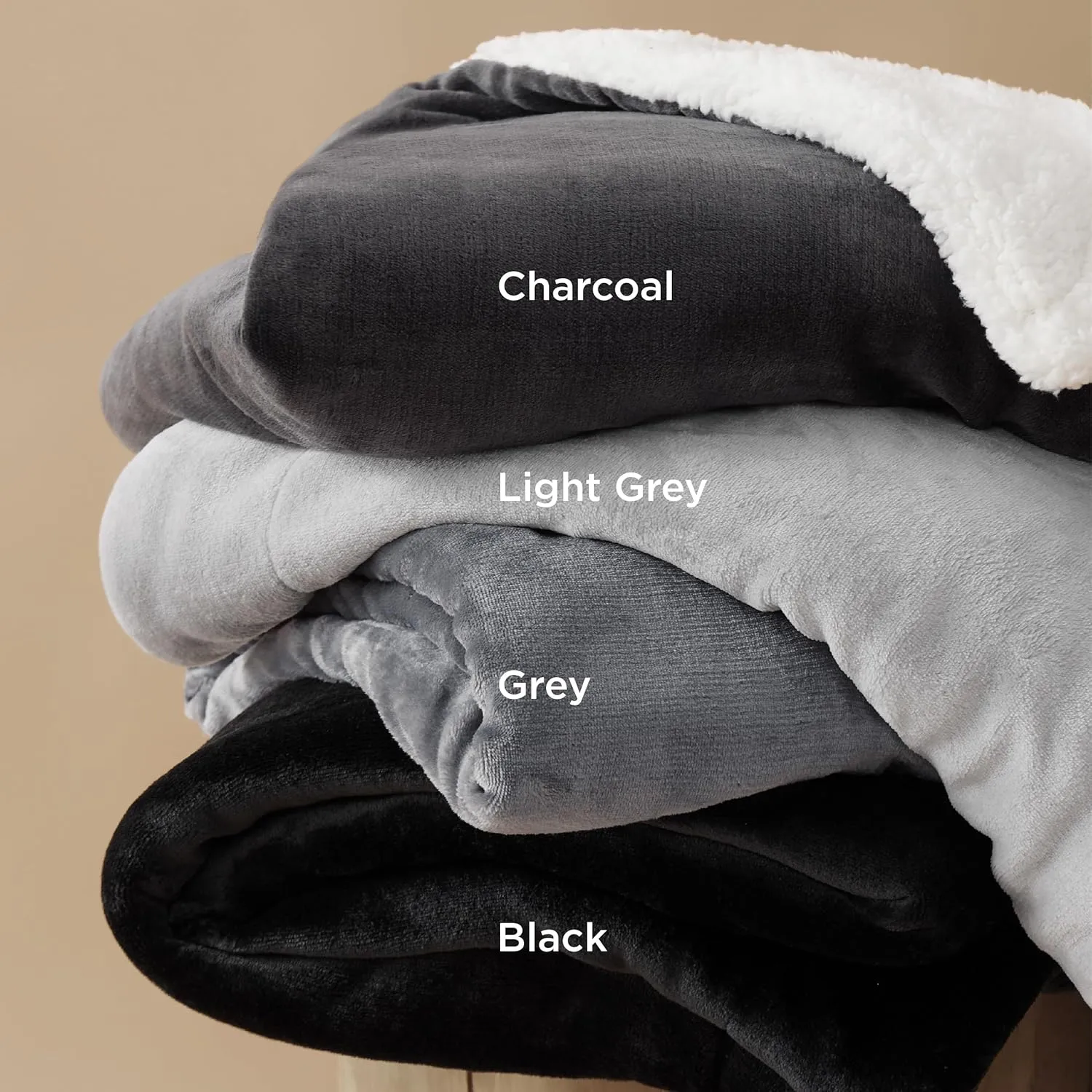 Bedsure Sherpa Fleece Throw Blanket for Couch - Thick and Warm, Soft Fuzzy Plush Throw Blanket for Winter, Black, 50x60 Inches