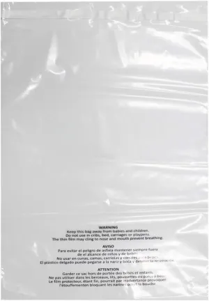 Belinlen 200 Count 12x18 Inch Self Seal Clear Poly Bags with Suffocation Warning for Packaging Clothing, T Shirts, Decorative Wrappers and More with Permanent Adhesive(1.5mil)