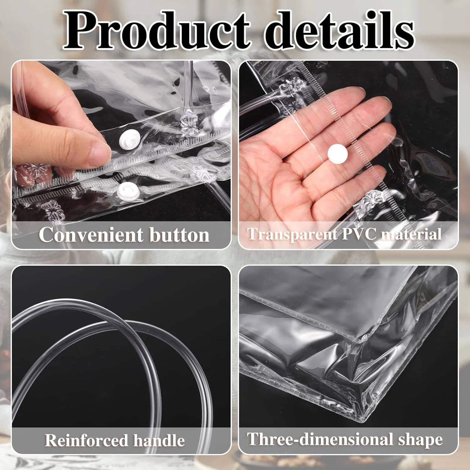 BESARME 30 Pack Clear Gift Bags with Handle, Reusable Plastic Bags Small Gift Wrap Tote Bags Clear Bags for Gifts Wedding Party Favors Baby Shower Shopping(9.8" x 7.9" x 2.8")