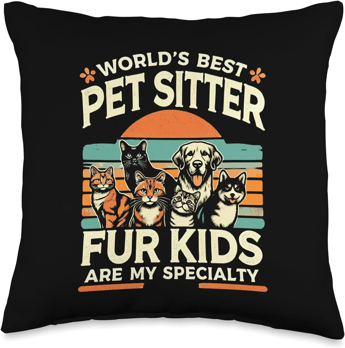 Best Pet Sitting Award Doggie Daycare Pet Owner Throw Pillow