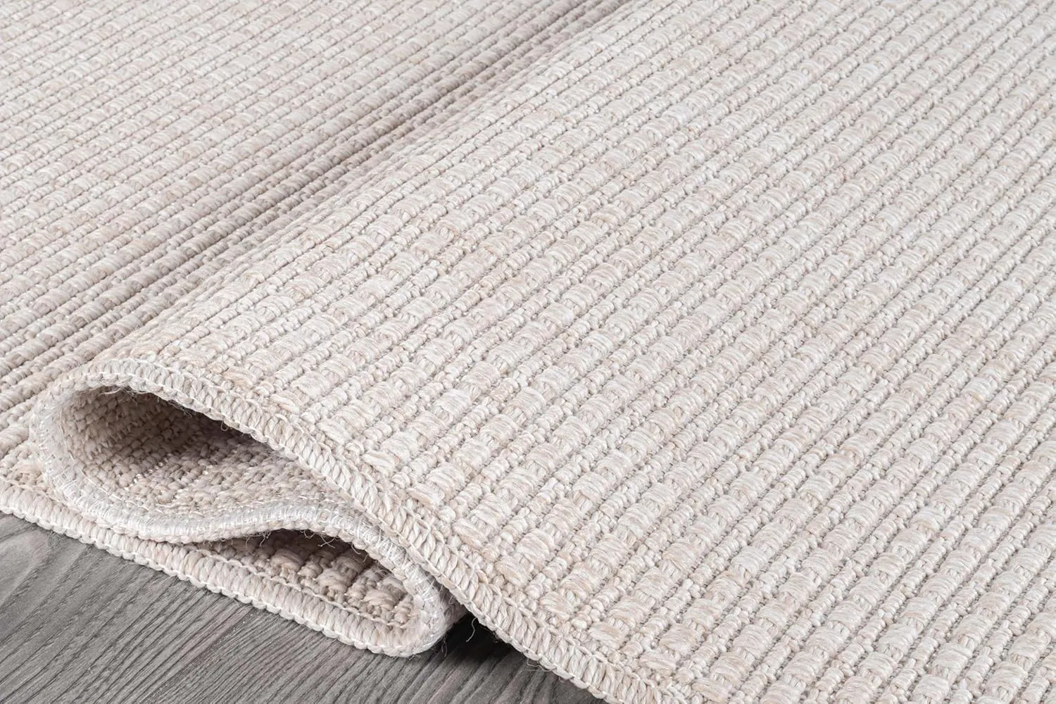 Beverly Rug Easy Jute Off White Rug 5x7 Solid Washable Durable Outdoor Indoor Area Rugs for Living Dining Room Patio Office Stain Resistant Non Shedding Casual Indoor Outside Carpet (5 x 7 Off-White)