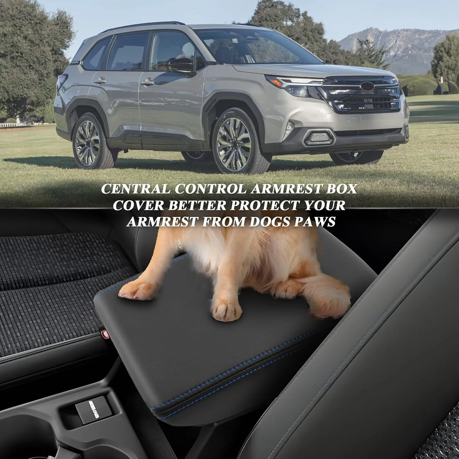 BIBIBO for 2025 Subaru Forester Center Console Cover Armrest 2025 Subaru Forester Base/Premium/Sport/Limited/Touring Arm Rest Cover Forester Interior Accessories 2025 Subaru Forester (Black-b)