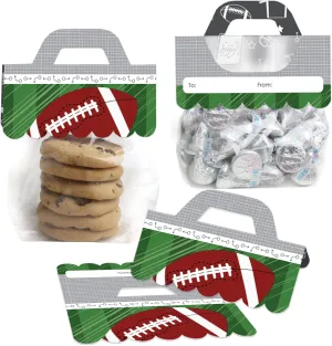 Big Dot of Happiness End Zone - Football - DIY Baby Shower or Birthday Party Clear Goodie Favor Bag Labels - Candy Bags with Toppers - Set of 24