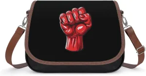 Big Red Raised Fist Salute of Unity Solidarity Resistance Crossbody Bags for Women Trendy Shoulder Satchel Purses Messenger Bag