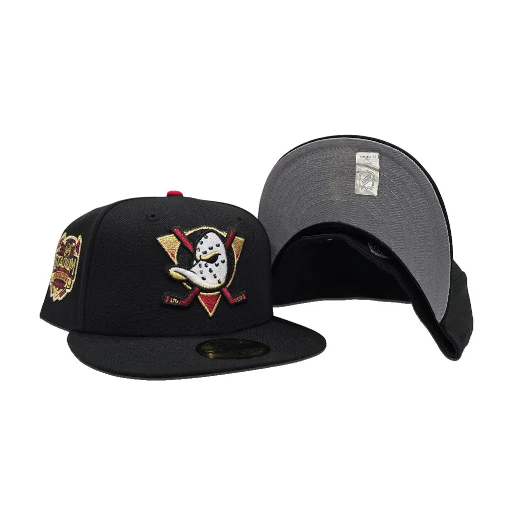 Black Anaheim Mighty Ducks Gray Bottom 2014 Stadium Series Side Patch New Era 59Fifty Fitted