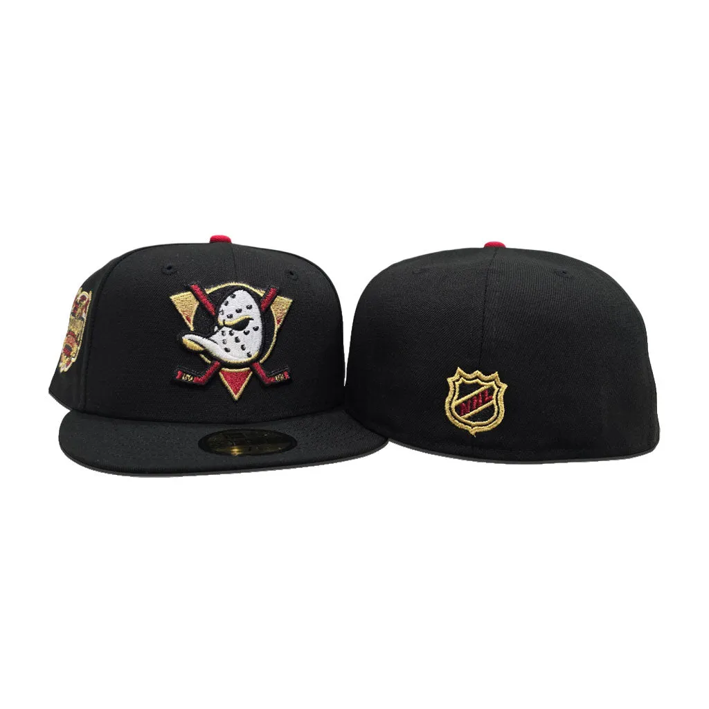 Black Anaheim Mighty Ducks Gray Bottom 2014 Stadium Series Side Patch New Era 59Fifty Fitted