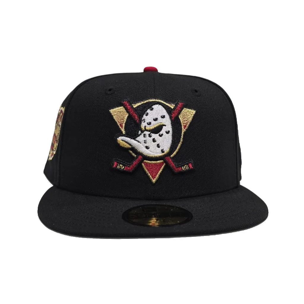 Black Anaheim Mighty Ducks Gray Bottom 2014 Stadium Series Side Patch New Era 59Fifty Fitted