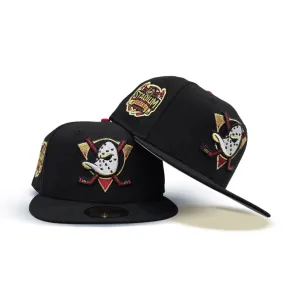 Black Anaheim Mighty Ducks Gray Bottom 2014 Stadium Series Side Patch New Era 59Fifty Fitted