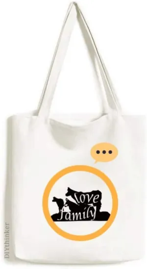Black Animal Hyena Outline Natural Expression Gift Sack Canvas Tote Shoulder Bag