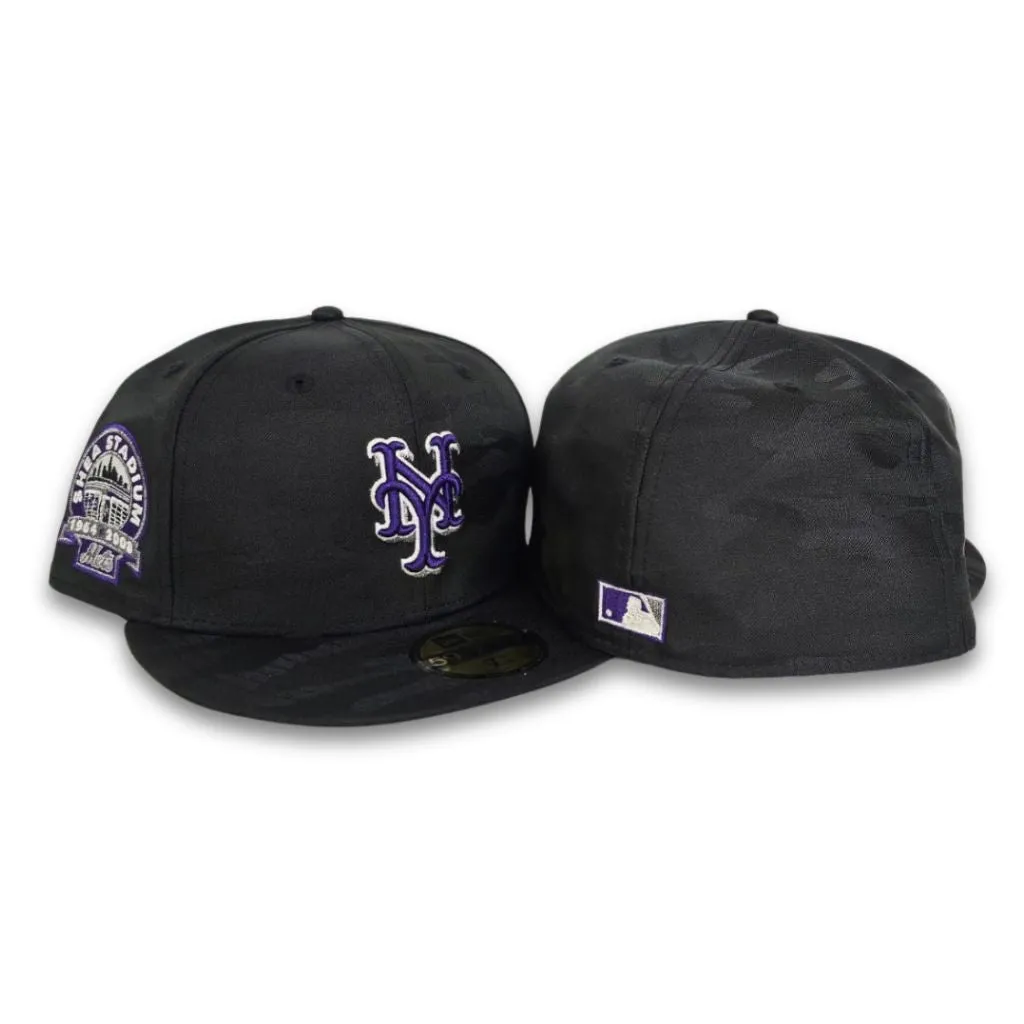 Black Camo Glow In The Dark New York Mets Gray Bottom Shea Stadium Side Patch New Era 59Fifty Fitted