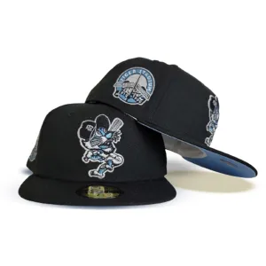 Black Detroit Tigers Icy Blue Bottom Tiger Stadium Side Patch New Era 59Fifty Fitted