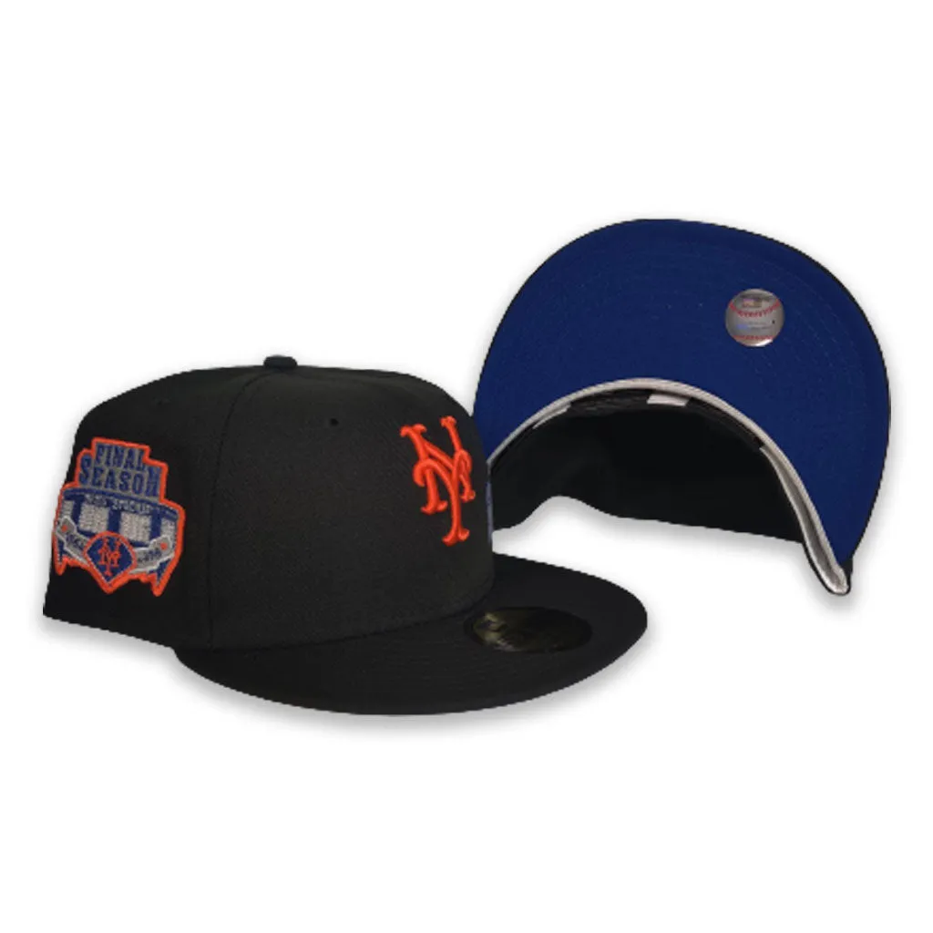 Black New York Mets Royal Bottom "Dice Collection" Shea Stadium Final Season Patch New Era 59Fifty Fitted