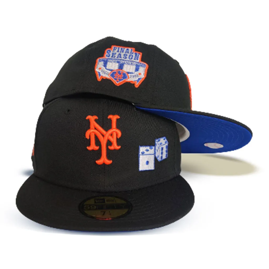 Black New York Mets Royal Bottom "Dice Collection" Shea Stadium Final Season Patch New Era 59Fifty Fitted