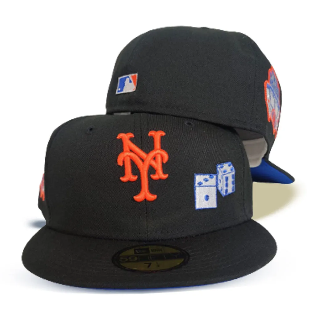 Black New York Mets Royal Bottom "Dice Collection" Shea Stadium Final Season Patch New Era 59Fifty Fitted