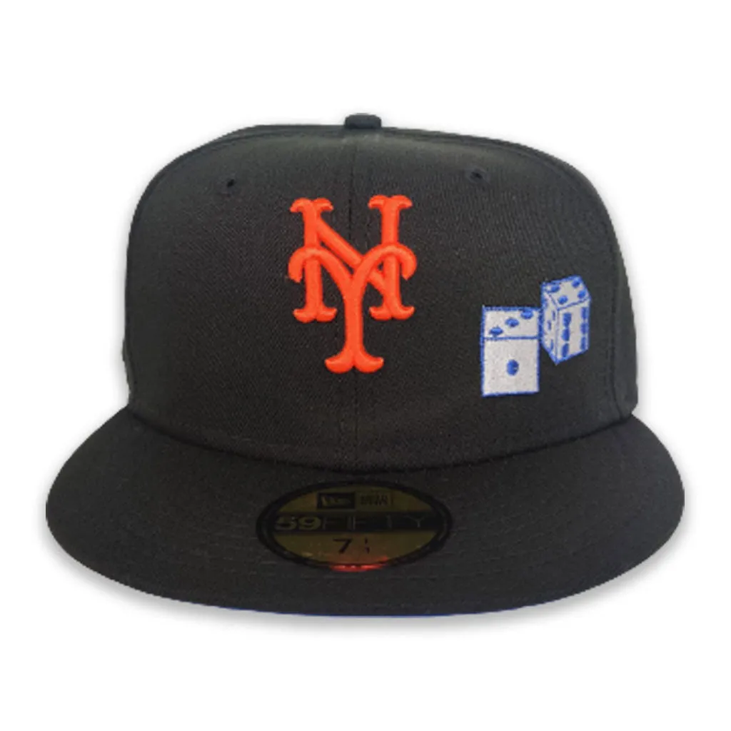 Black New York Mets Royal Bottom "Dice Collection" Shea Stadium Final Season Patch New Era 59Fifty Fitted