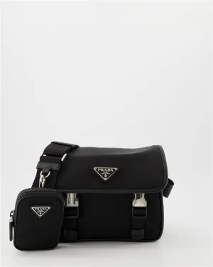 Black Re-Nylon Crossbody Bag