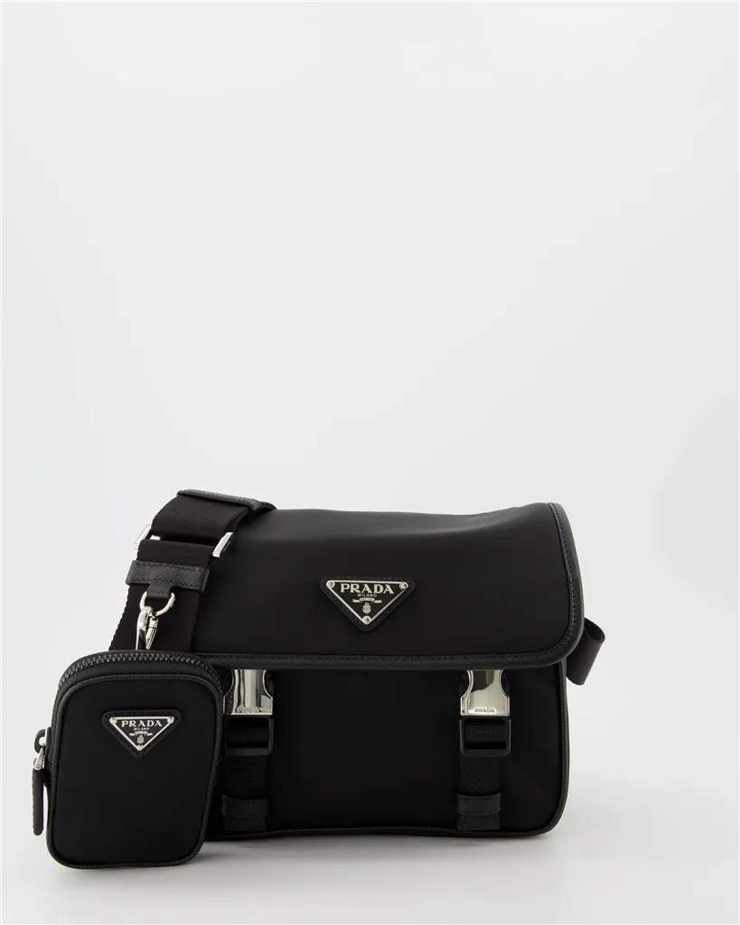 Black Re-Nylon Crossbody Bag