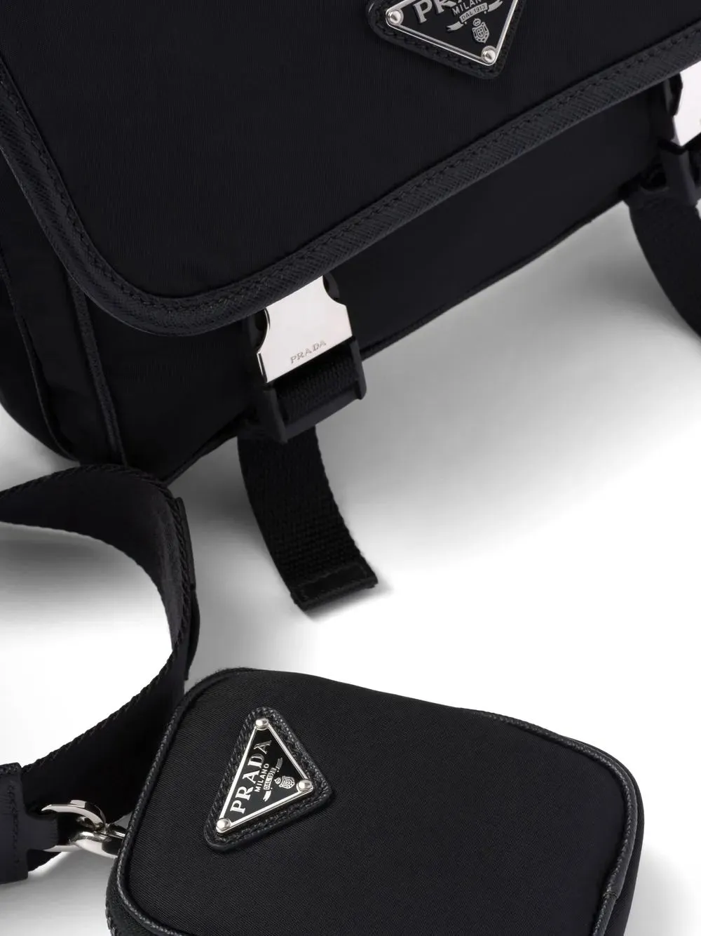 Black Re-Nylon Crossbody Bag
