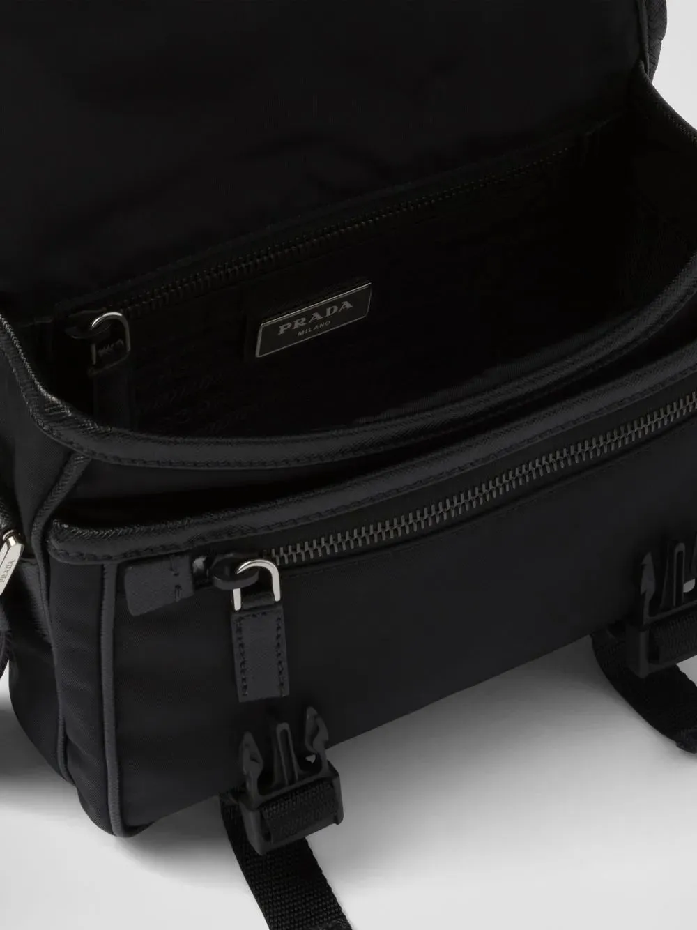 Black Re-Nylon Crossbody Bag